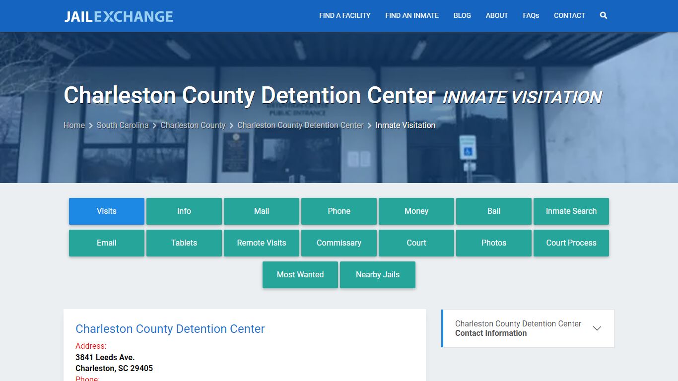 Inmate Visitation - Charleston County Detention Center, SC - Jail Exchange